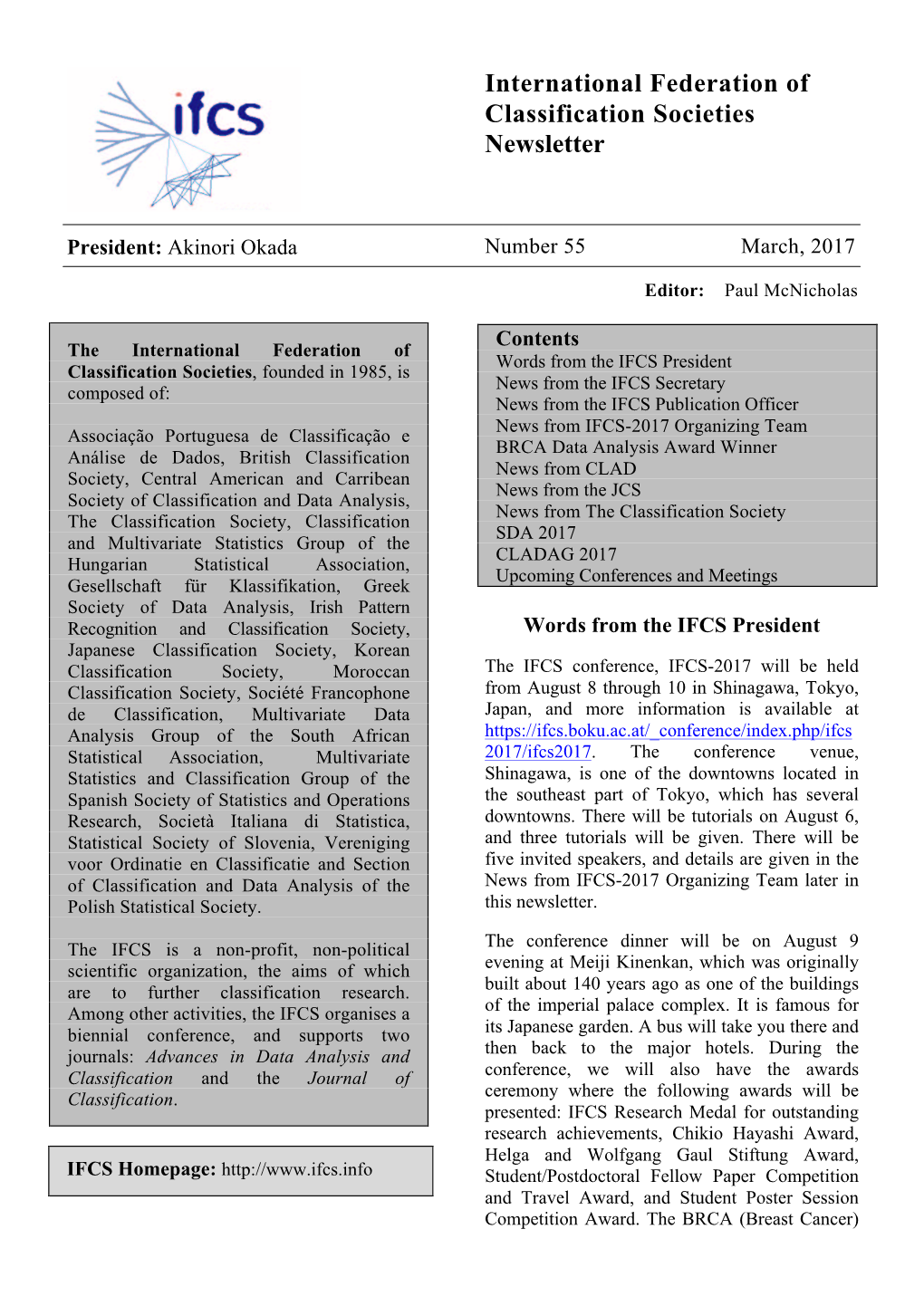 International Federation of Classification Societies Newsletter