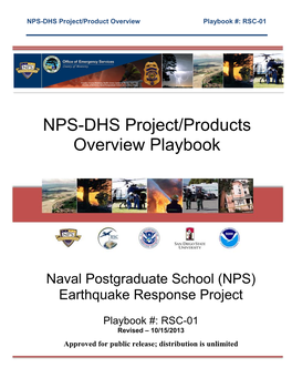 NPS-DHS Project/Products Overview Playbook
