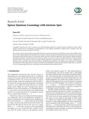 Spinor Quintom Cosmology with Intrinsic Spin