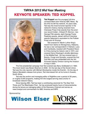 Keynote Speaker: Ted Koppel