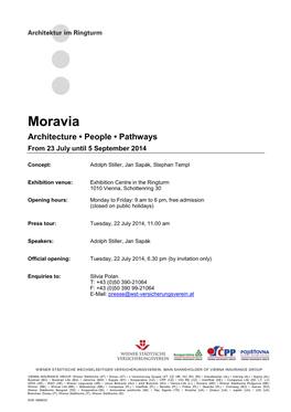 Moravia Architecture • People • Pathways from 23 July Until 5 September 2014