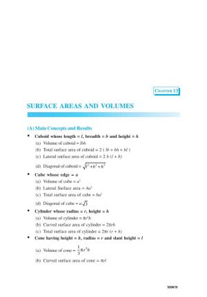 Surface Areas and Volumes
