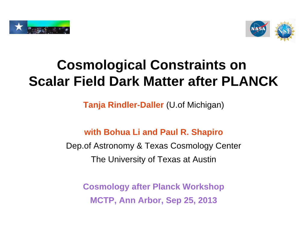 Cosmology and Structure Formation with Scalar Field Dark Matter