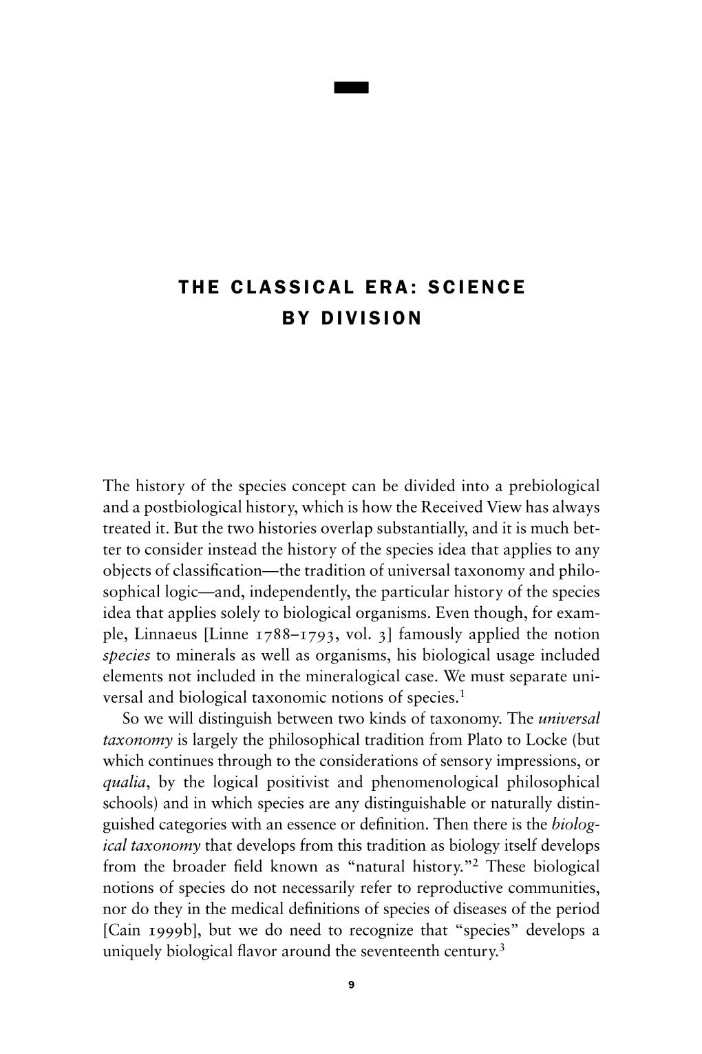 The Classical Era: Science by Division