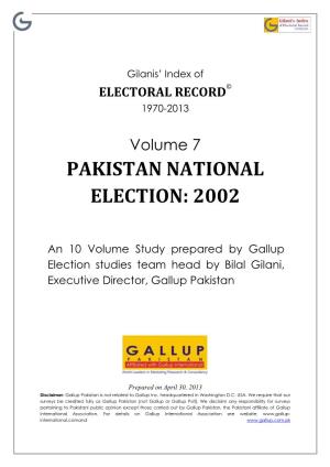 Pakistan National Election: 2002