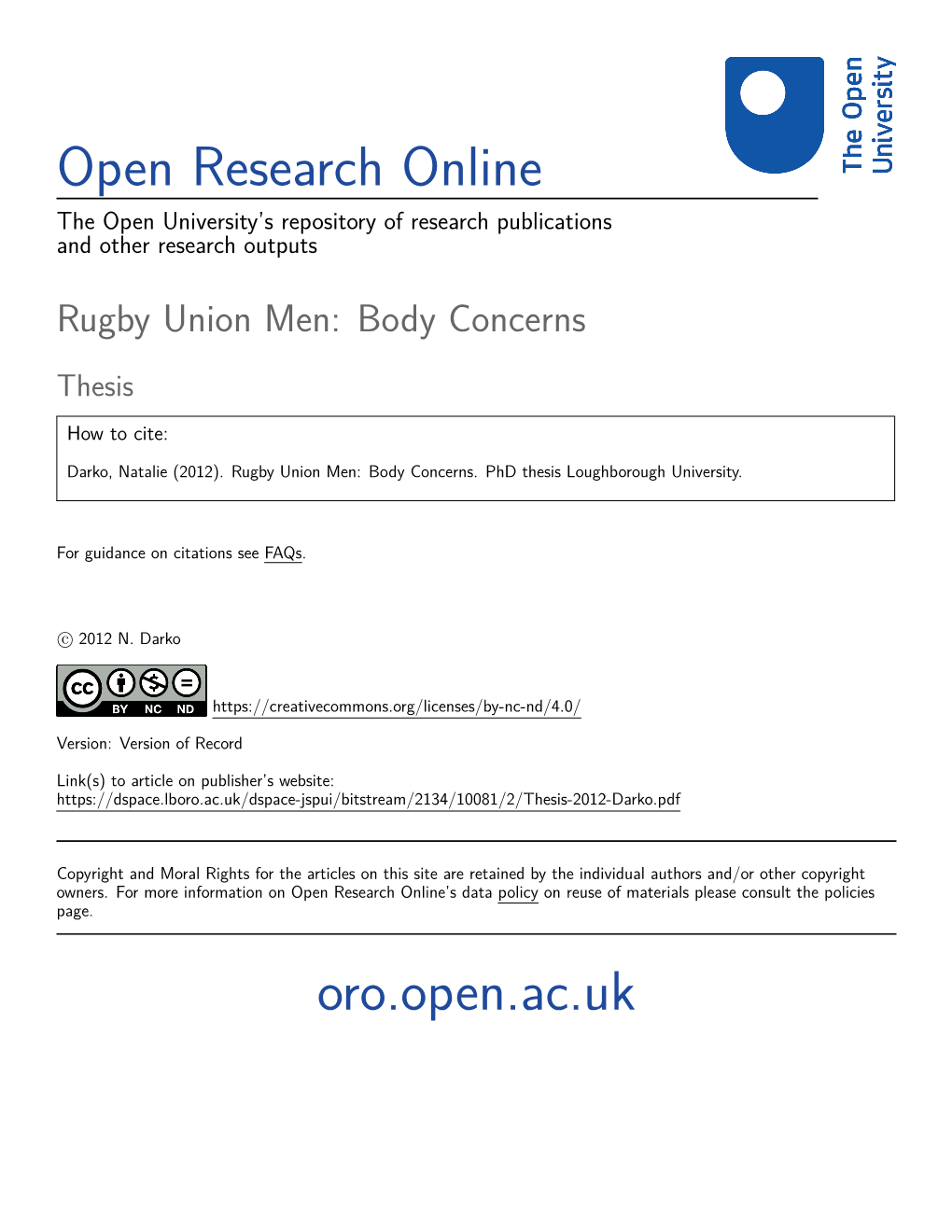 Open Research Online Oro.Open.Ac.Uk