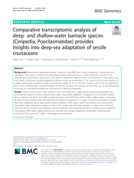 Comparative Transcriptomic Analysis of Deep- And