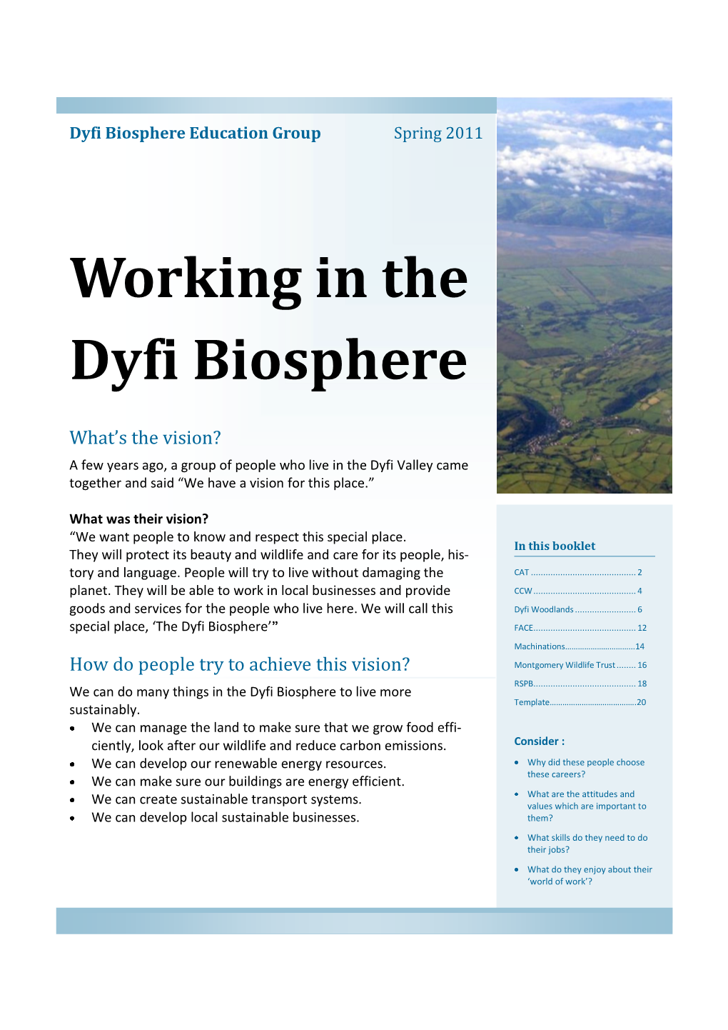 Working in the Dyfi Biosphere