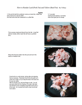 How to Render Lard (Pork Fat) and Tallow (Beef Fat) by Tiffany