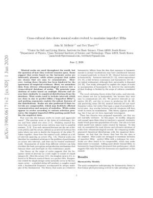 Arxiv:1906.06171V2 [Cs.SD] 1 Jun 2020 Therefore Be Considered Solutions to the Problem of Partitioning of Imperfect ﬁfths – Perfect ﬁfths with a Tolerance for Error
