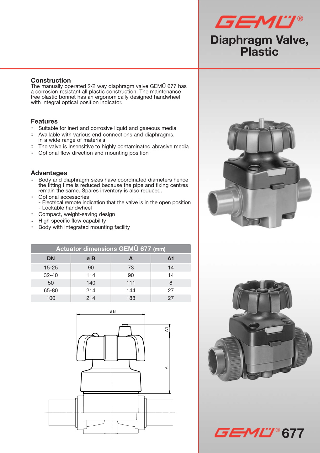 Diaphragm Valve, Plastic