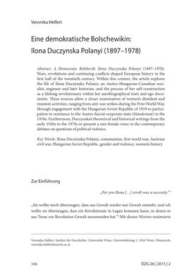 Eine Demokratische Bolschewikin: Ilona Duczynska Polanyi (1897–1978)