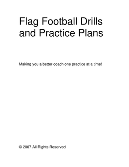 Regina Youth Flag Football Drills and Practice Plans