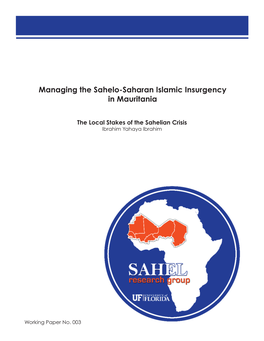 Managing the Sahelo-Saharan Islamic Insurgency in Mauritania