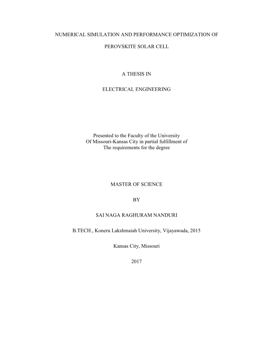 thesis on numerical simulation