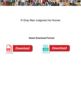 D Gray Man Judgment As Human
