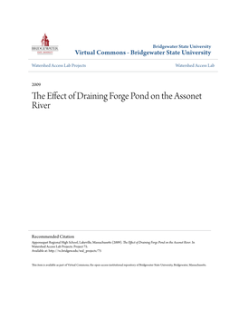 The Effect of Draining Forge Pond on the Assonet River