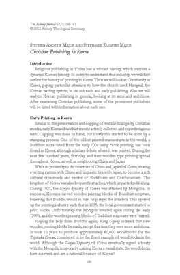 Christian Publishing in Korea