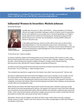 Influential Women in Securities: Michele Johnson by Carmen Germaine
