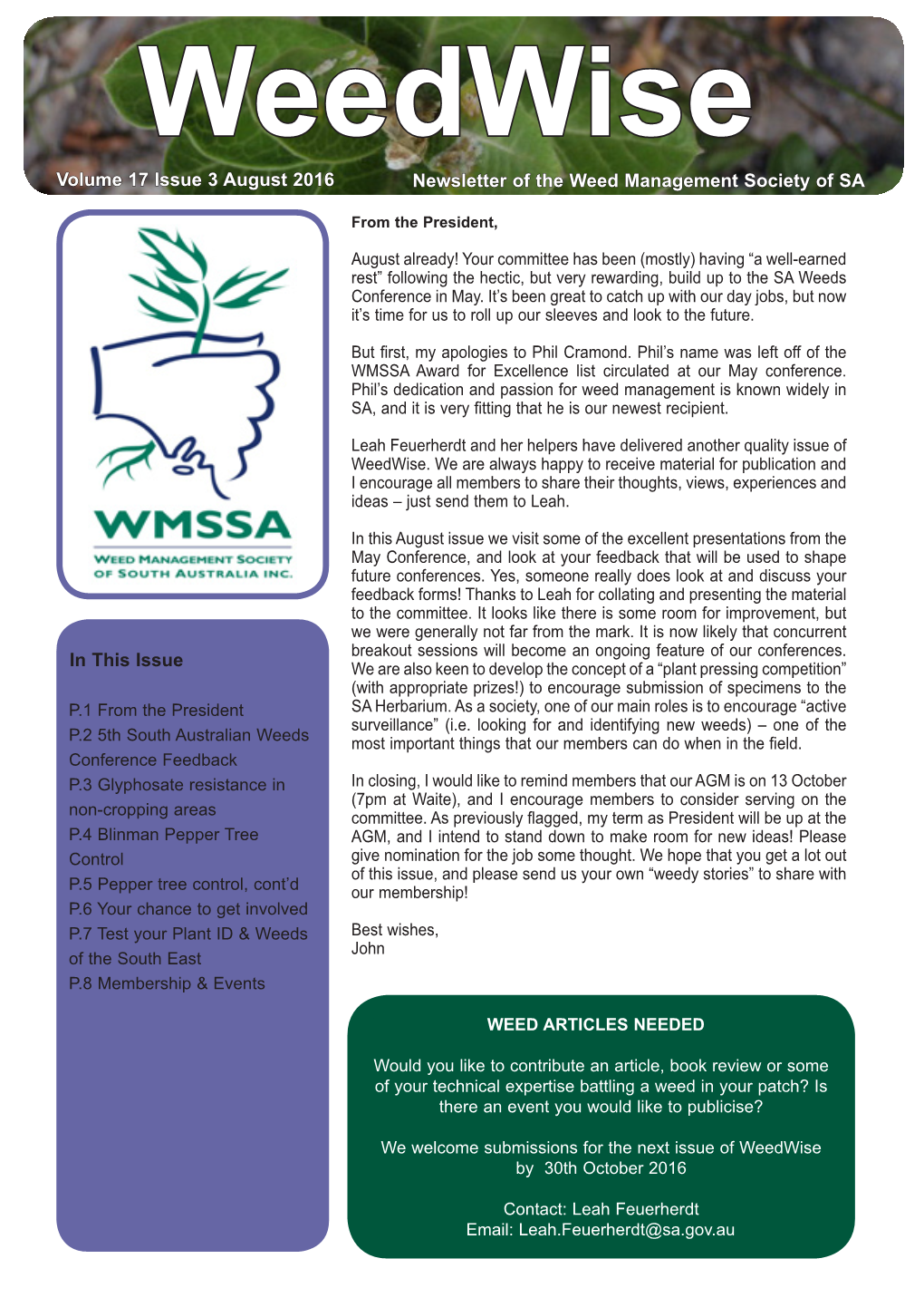 Weedwise Issue 3 August 2016