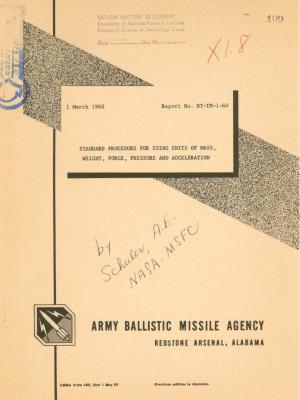 Rmy Ballistic Missile Agency Redstone Arsenal, Alabama