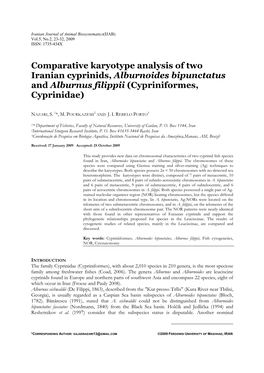 Comparative Karyotype Analysis of Two Iranian Cyprinids, Alburnoides Bipunctatus and Alburnus Filippii (Cypriniformes, Cyprinidae)