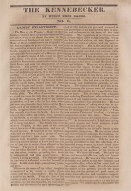 The Kennebecker : July 30, 1829