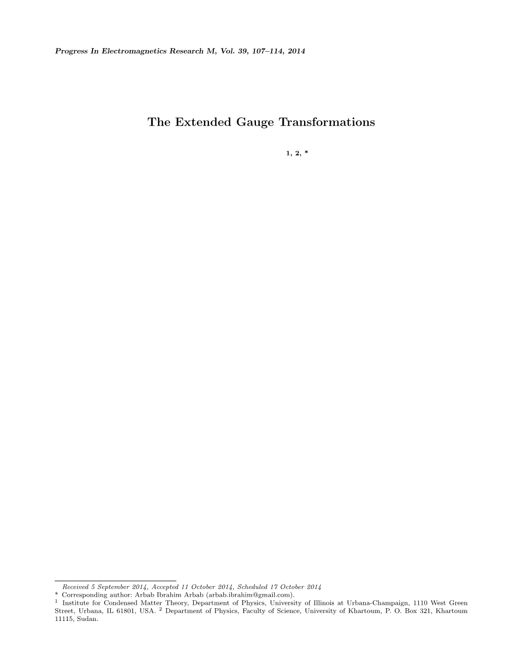 The Extended Gauge Transformations