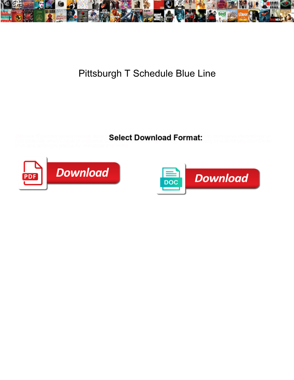 Pittsburgh T Schedule Blue Line