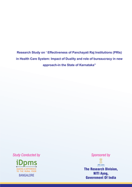 Research Study on ' Effectiveness of Panchayati Raj Institutions (Pris) In