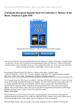 Download Danielle Steel CD Collection 3: Matters of the Heart, Southern Lights PDF