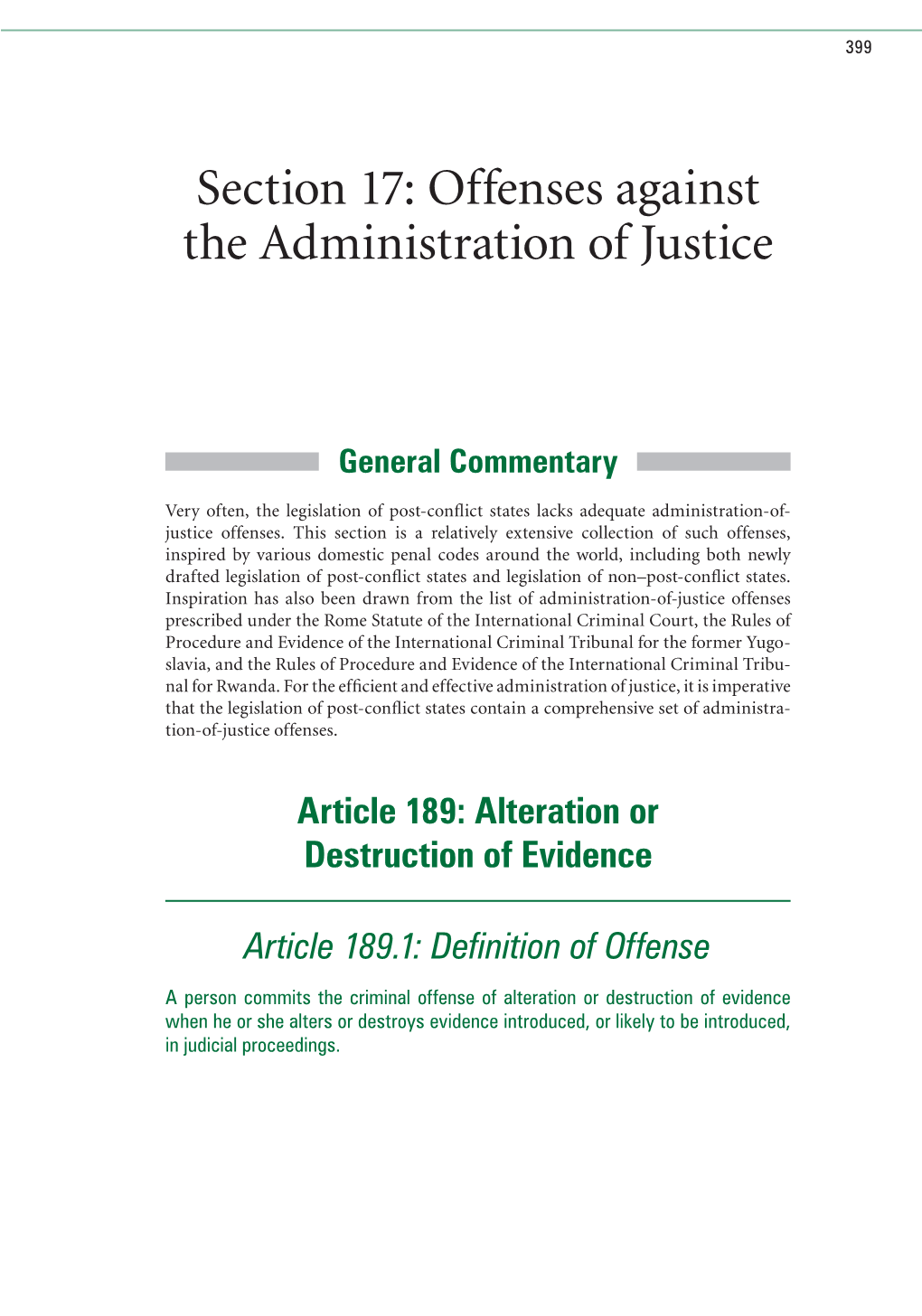 Section 17: Offenses Against the Administration of Justice