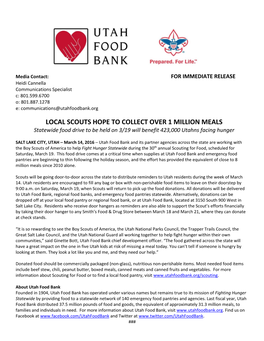 Scouting for Food to Benefit Utah Food