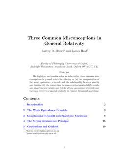 Three Common Misconceptions in General Relativity