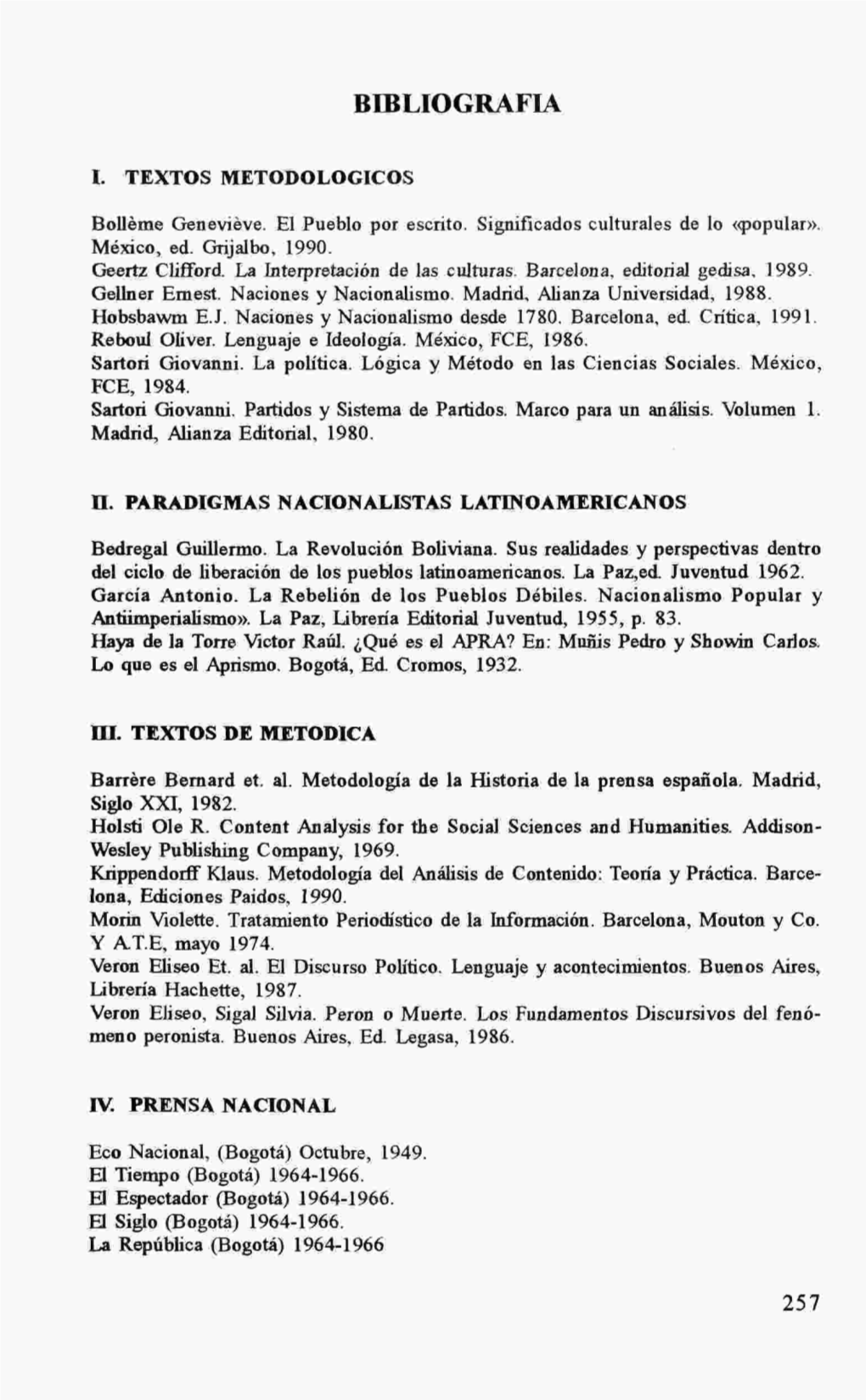 Nacionalismo Y Populismo. Anapo Y El Discurso Político De La Oposición En Colombia: 1960-1966