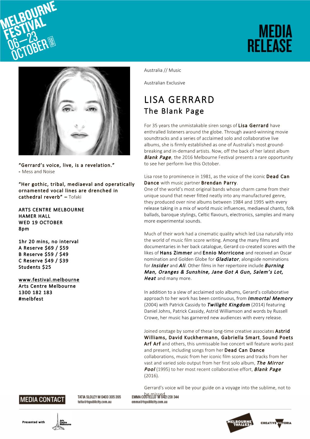 LISA GERRARD the Blank Page