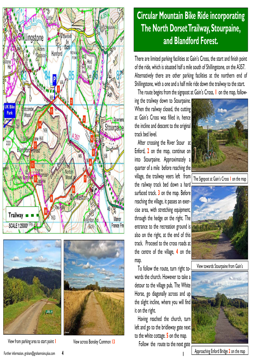 Circular Mountain Bike Ride Incorporating the North Dorset Trailway, Stourpaine, and Blandford Forest