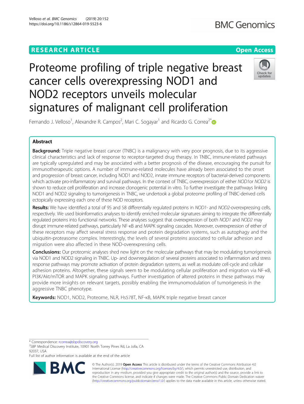 Proteome Profiling of Triple Negative Breast Cancer Cells Overexpressing