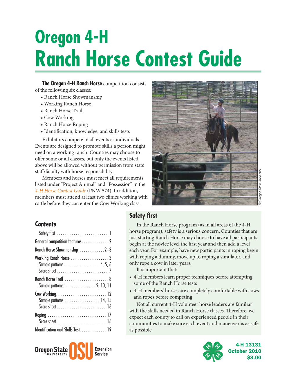 Oregon 4-H Ranch Horse Contest Guide