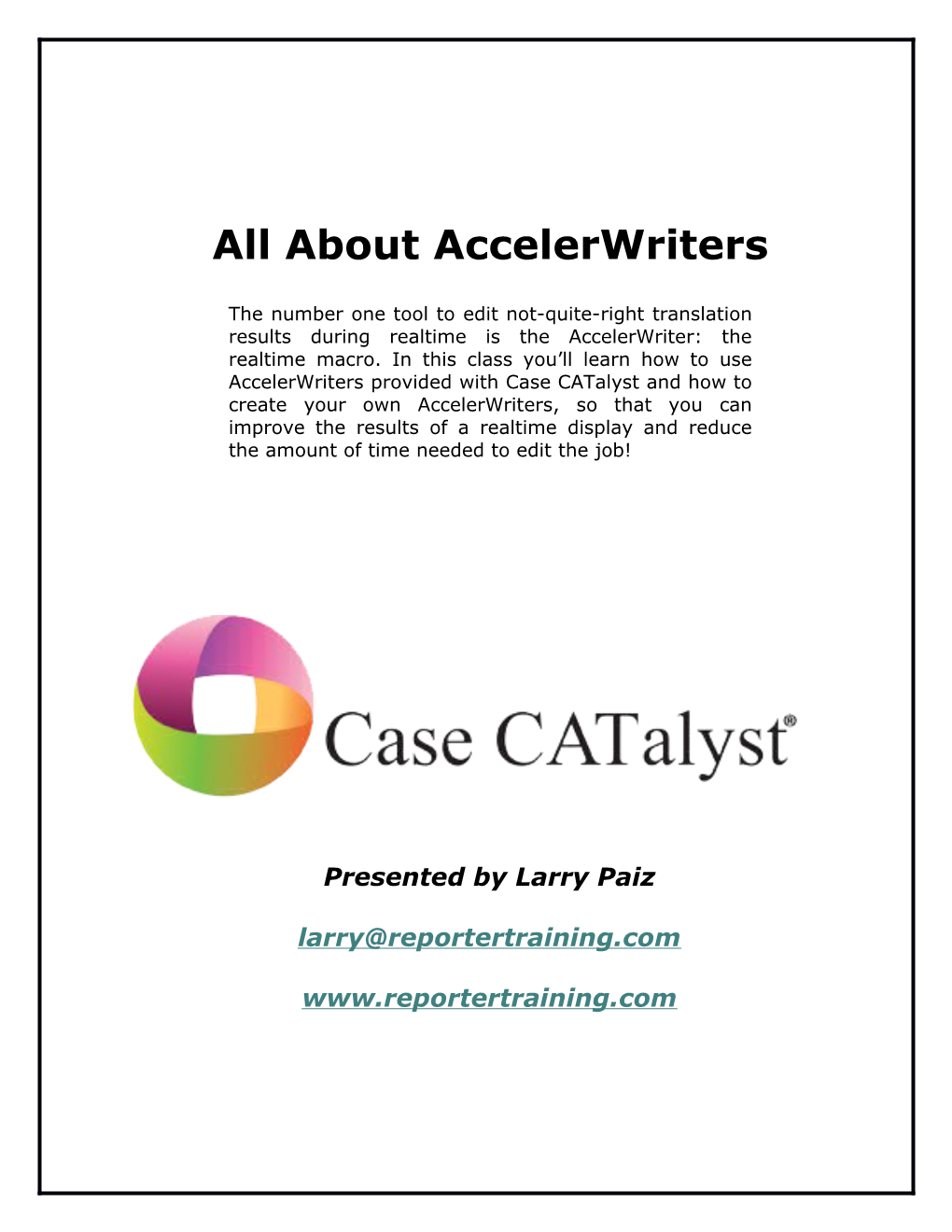 All About Accelerwriters