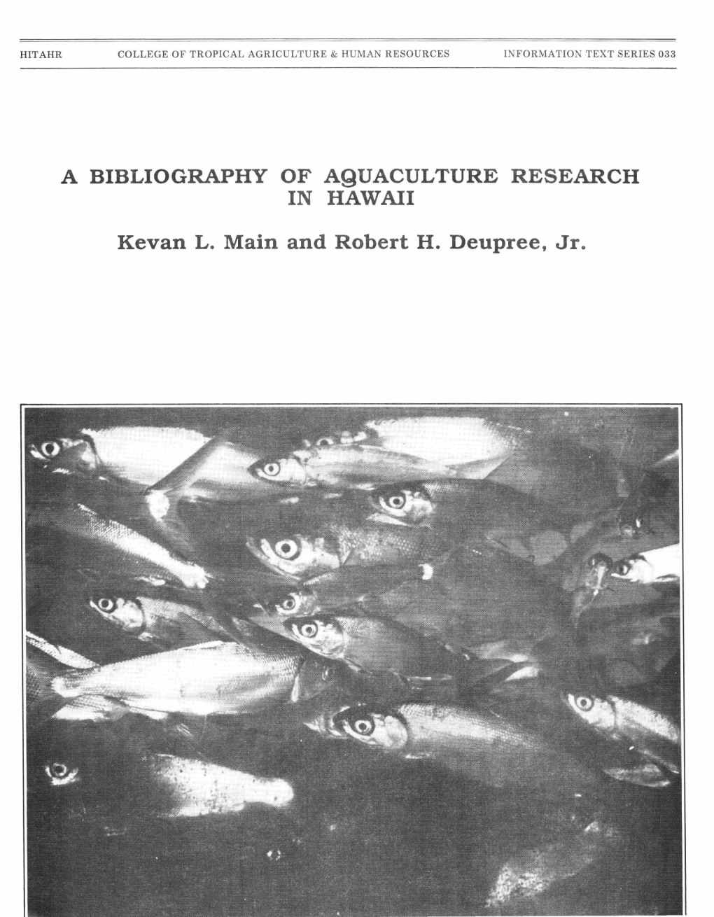 A Bibliography of Aquaculture Research in Hawaii