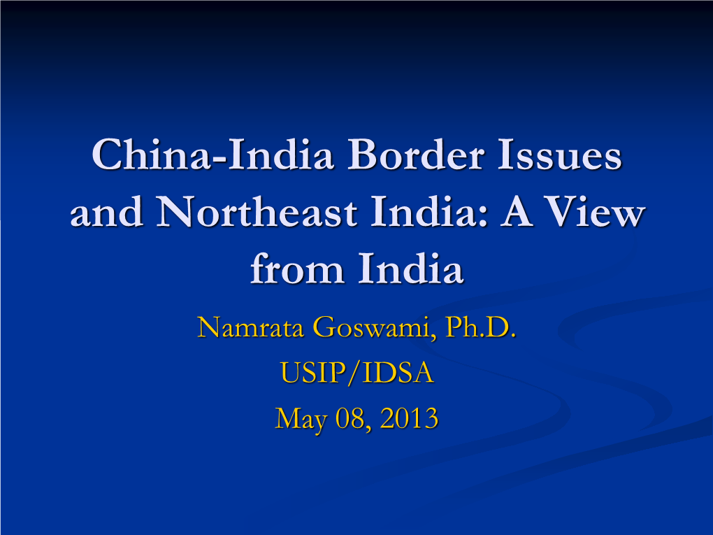 China's Territorial Claim on Arunachal Pradesh Hostile Intentions And