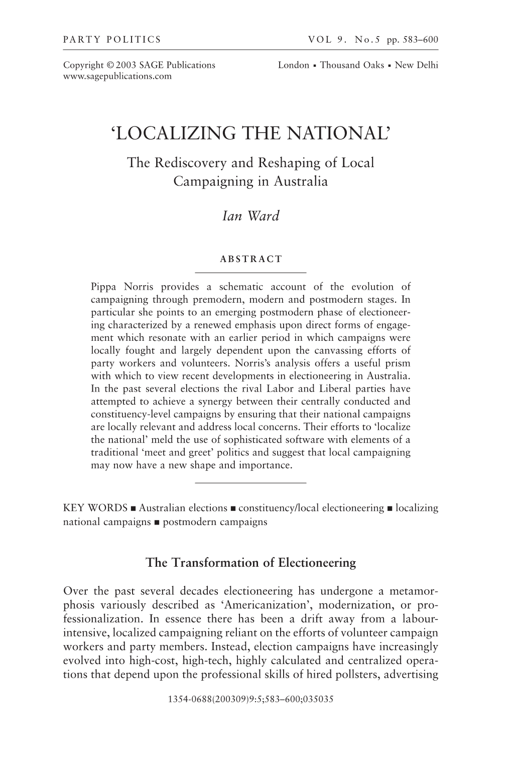 'Localizing the National'