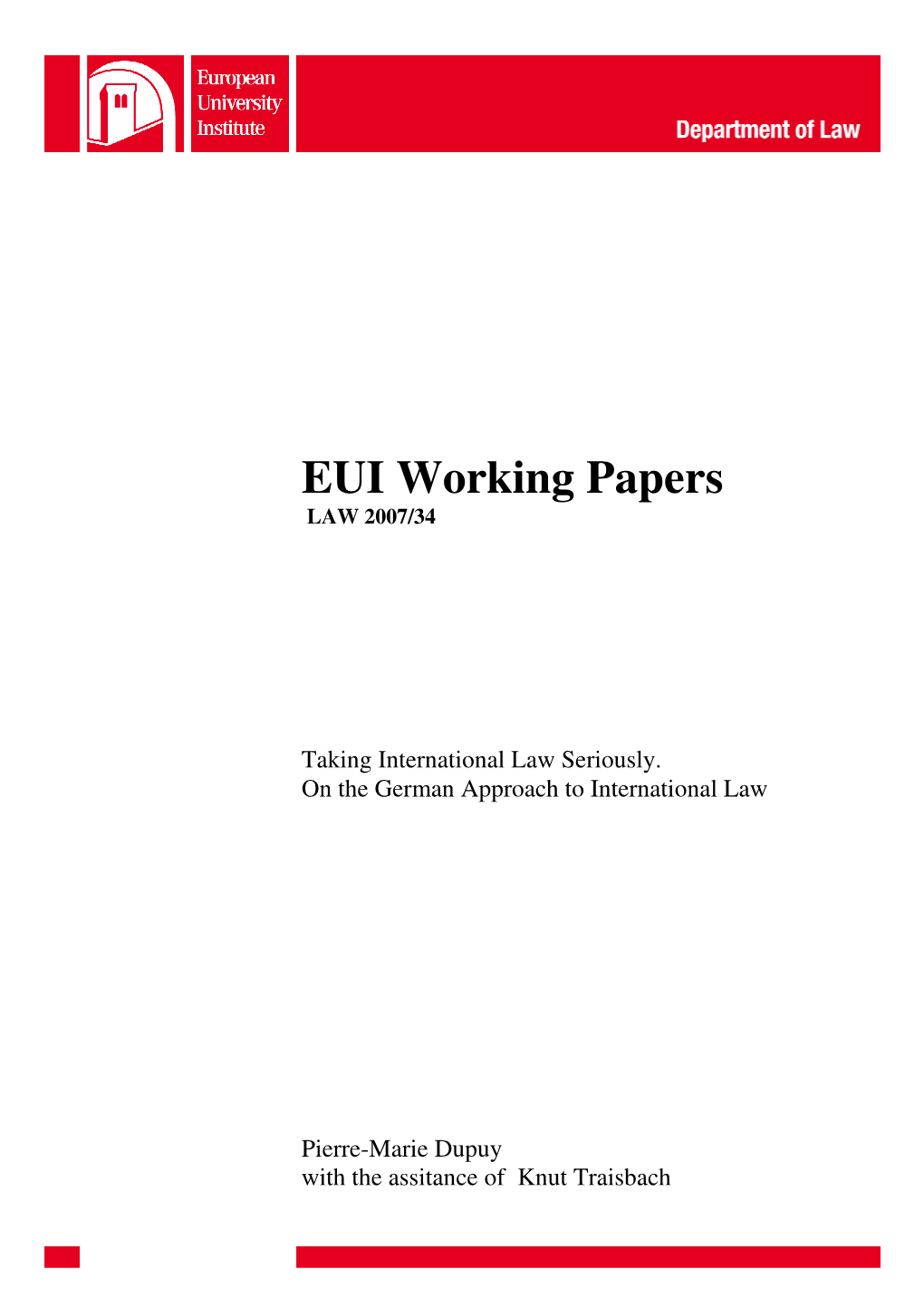 EUI Working Papers LAW 2007/34