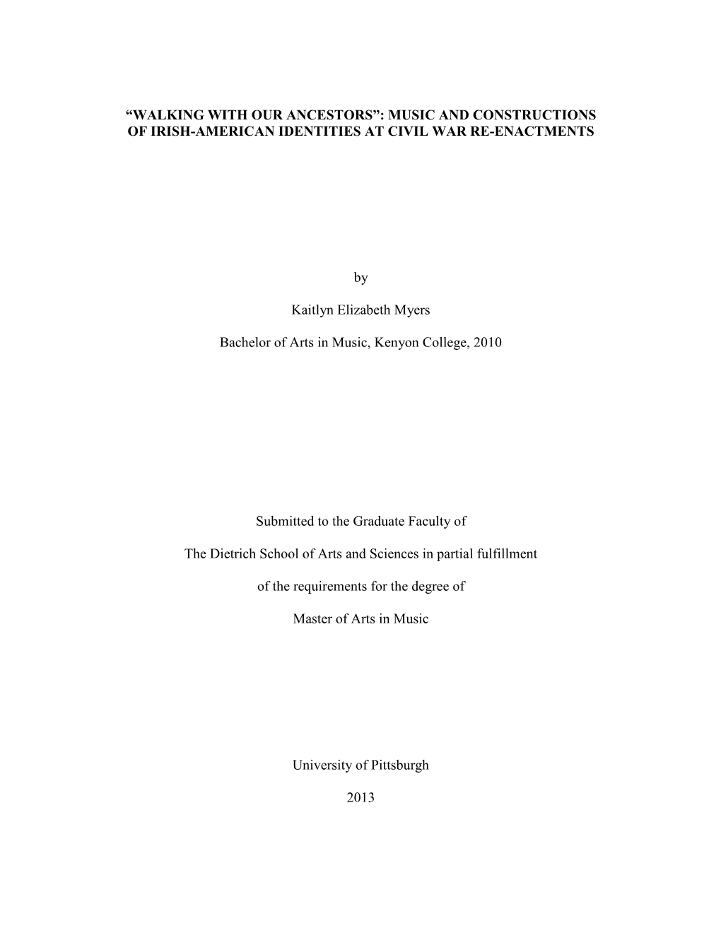 Music and Constructions of Irish-American Identities at Civil War Re-Enactments