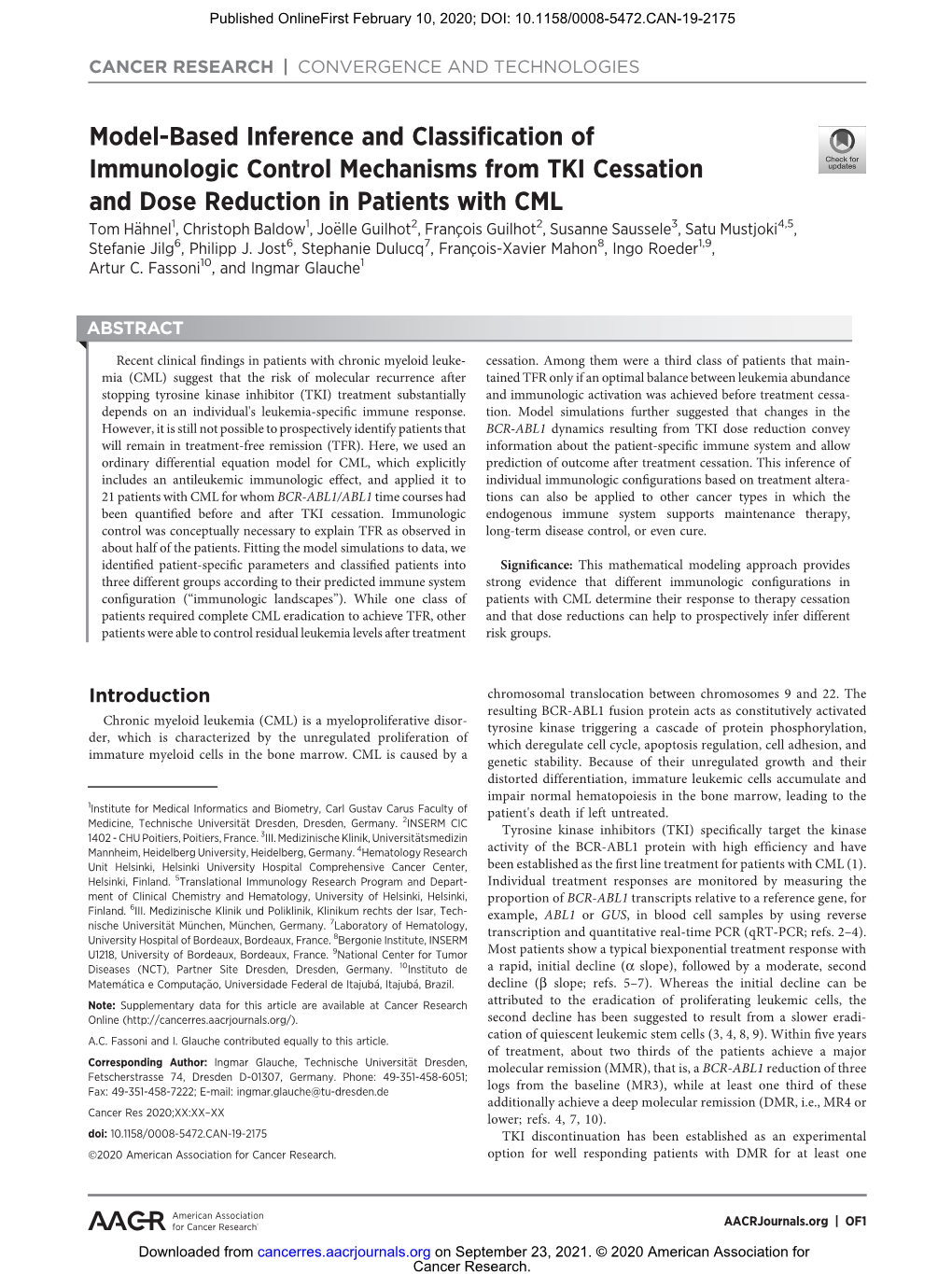 Model-Based Inference and Classification of Immunologic Control Mechanisms from TKI Cessation and Dose Reduction in Patients with CML