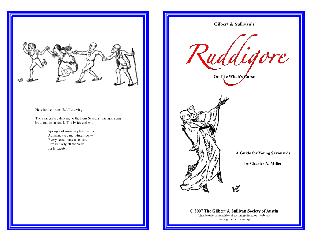 Ruddigore the Dancers Are Dancing to the Four Seasons Madrigal Sung by a Quartet in Act I