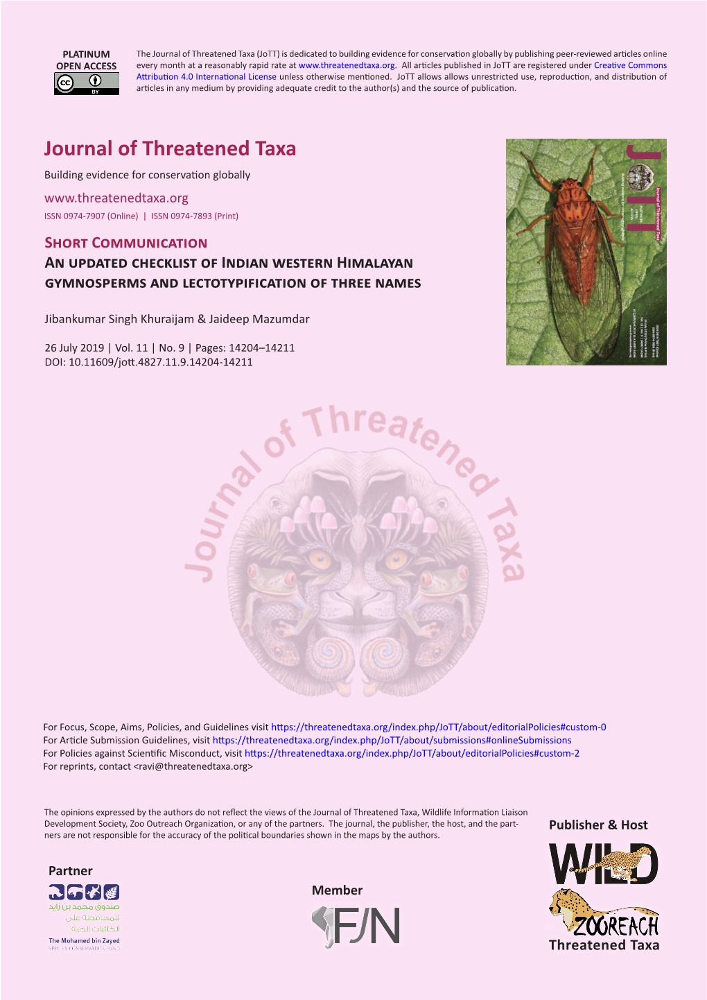 Journal of Threatened Taxa