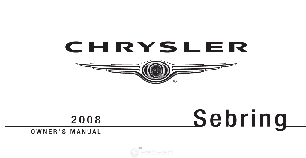 2008 JS Sebring Sedan Owner Manual