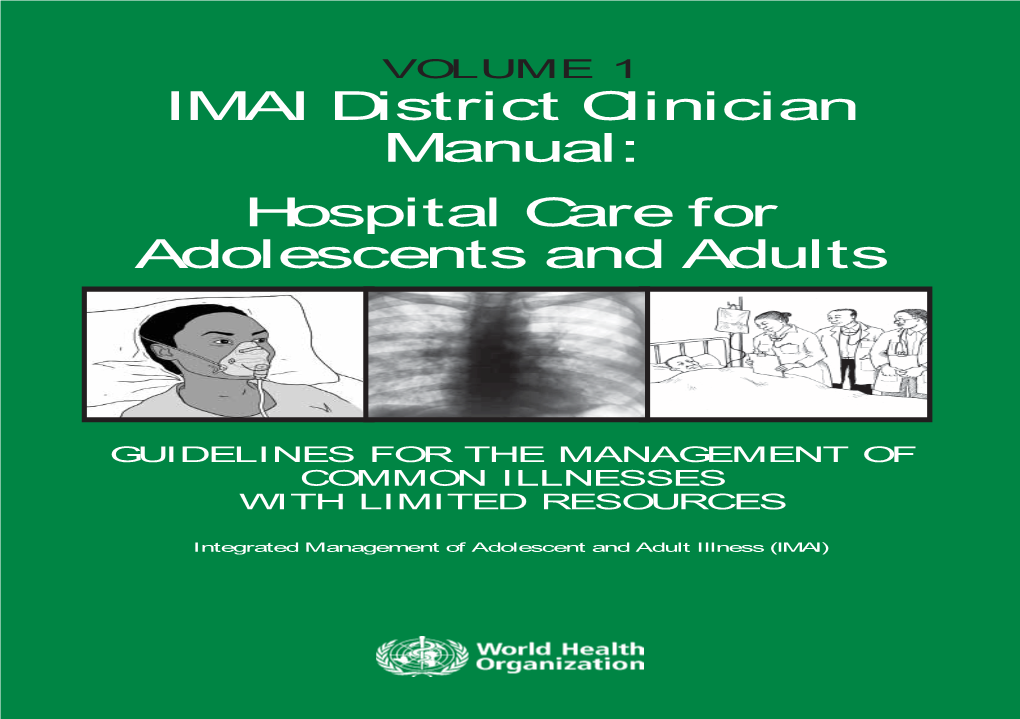 IMAI District Clinician Manual: Hospital Care for Adolescents and Adults